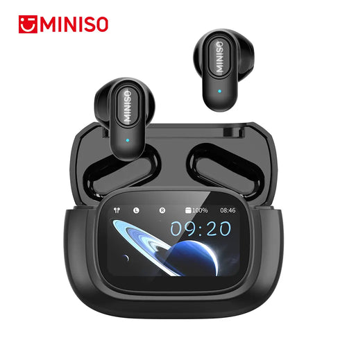 MINISO MS126 Bluetooth 6.0 Earphones,Led Display High Fidelity Waterproof Wireless Earphones, Suitable for Office, Sports, Study and Audio Calls ,Built-In Microphone , Earphones